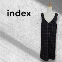 【index】インデックス チェック柄 ジャンパースカート ワンピース M