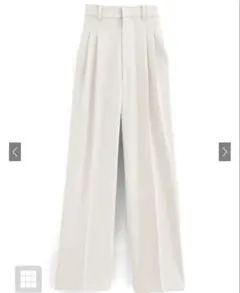 【新品】GRL タックセンタープレスストレートワイドパンツ ai36 ホワイト