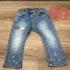 BREEZE 刺繍デニムパンツ　90サイズ　女の子男の子