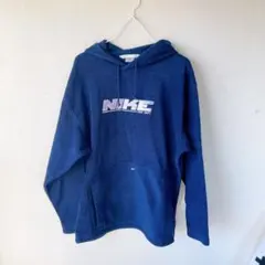 Nike ネイビー フリース フード付きパーカー センタースウォッシ