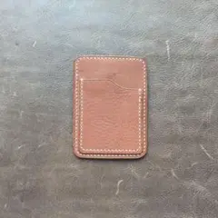 【ハンドメイド】 パスケース 【レザー】 ライトブラウン