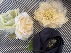 花のデザイン コサージュ 3点セット　セレモニー