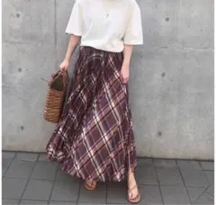 タグ付き新品♡dazzlin シアーチェック セミフレアー スカート レッド