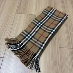 バーバリー ノバチェック柄ラムウールマフラー100%長め