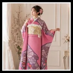 美品 総絞り 本絞り 紫 駒刺繍 花 熨斗 金彩 逸品 フルセット 振袖