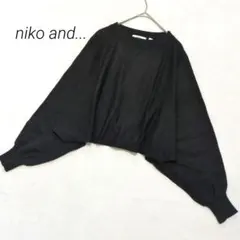 ニコアンド... レディーストップス ニット ドルマン クロップド丈 長袖 黒