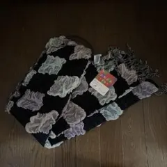 リバーシブル花模様マフラー