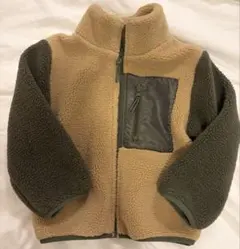 H&M ボアジャケット ベージュ×カーキ