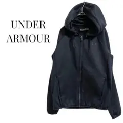 アンダーアーマー【SM】ジップアップパーカー　ブラック　フード付き　長袖 羽織り