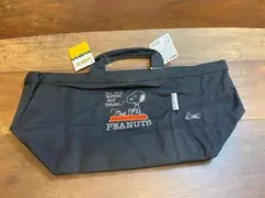 [新品・未使用] スヌーピー　刺繍入り 手提げ トートバッグ　ブラック