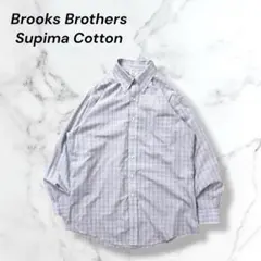 【Brooks Brothers】ボタンダウンシャツチェック柄高級綿古着XL長袖