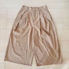 チノ ハーフパンツ ワイドパンツ レディース GU ベージュ L