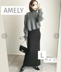 AMELY miku × erikaコラボ　ニットキャミワンピースセットアップL