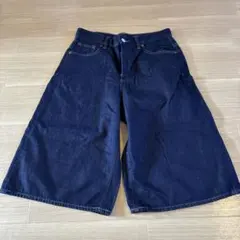 デニム ワイドパンツ 8分丈パンツ Lサイズ