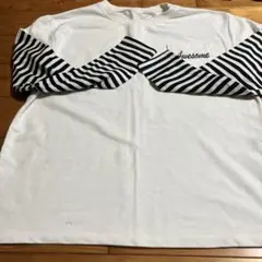 Mサイズ　長袖　Tシャツ　白×黒　ボーダー　中古　美品