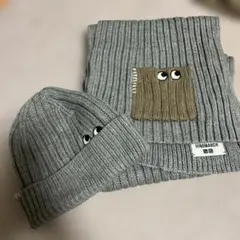 ANYA HINDMARCH ニット帽とマフラーセット グレー