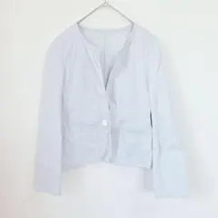 トゥモローランド ノーカラージャケット サイズ36 M ライトブルー ストレッチ