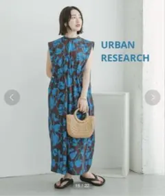 URBANRESEARCH ハイネックプリントワンピース　FREE ブラウン