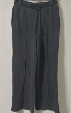 H&M スウェット　ワイドパンツ　センタープレス　チャコールグレー