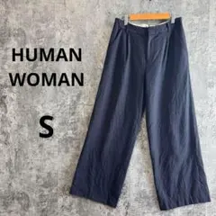 a3298【HUMAN WOMAN】秋冬 ワイドパンツ スラックス 通勤