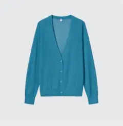 【新品】ユニクロ ライトVネックカーディガン 64Blue サイズM