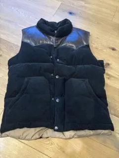 ユナイテッドアローズ　グリーンレーベル レザー切替ダウンベスト