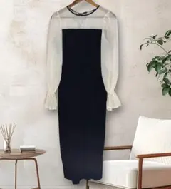 SALON by Chico シースルー タイト ロングドレス オケージョン