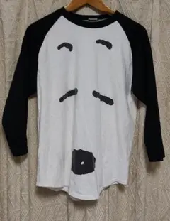 BEAMS✕スヌーピーライフデザイン展　ラグラン七分袖Ｔシャツ　M　黒　白　古着
