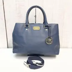 MICHAEL KORSネイビー レザー 2wayバッグ