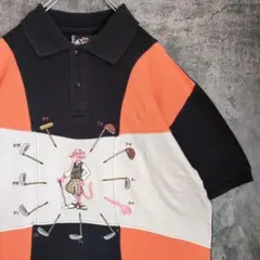 ピンクパンサー　ゴルフウェア　刺繍ロゴ　ムービーキャラクター　ビンテージ