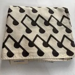 新品　未使用　大判サイズ　ハンカチ　音符柄