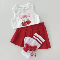 SHEIN 女の子 ダンス イベント 4点セット 赤