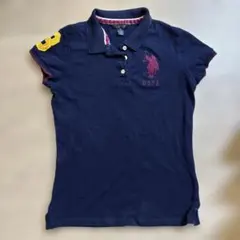 USPA ネイビー ポロシャツ M レディースゴルフウェア