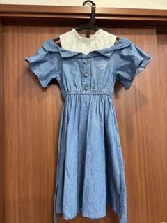 ZIDDY デニムワンピース 半袖 レース切替のサムネイル