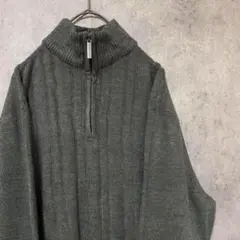 90s vintage デザインニット　ハーフジップ　メンズ　L 古着　A7