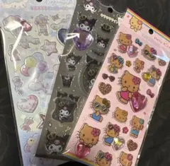 サンリオ　日焼けキティ　 クロミ　シナモロール キラキララインストーンシール