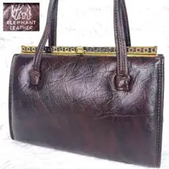 【良品】Elephant leather エレファントレザー 象革/ハンドバッグ エレファント】象革ショルダーバッグ- ELEPHANT SHOULDER BAG