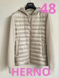 Herno スウェット ダウン 切替 パーカーブルゾン 48