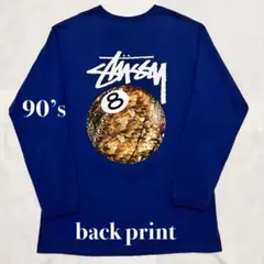 90s OLD STUSSY 長袖 黒タグ USA製 ロンT 8ボール M