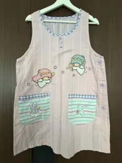 LittleTwinStars キキララ　エプロン サイドボタン　ピンクのサムネイル