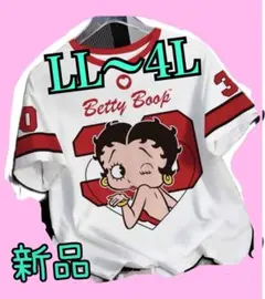 Bettyちゃん♡両目プリント！　ホワイト、Tシャツ　大きいサイズのサムネイル