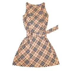 美品☆BURBERRY バーバリー ワンピース ベルト付き ノバチェック 38