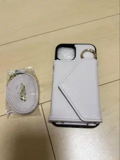 iPhone14 ライトパープル ショルダーストラップケース
