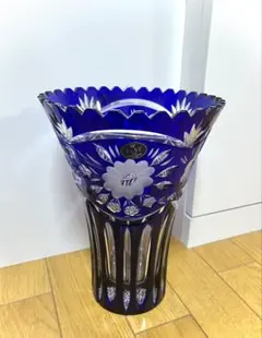 江戸切子　花瓶　篠崎清一氏作　カガミクリスタル 江戸切子 花瓶 篠崎清一氏作 カガミクリスタル - メルカリ