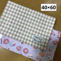 ランチョンマット40×60 2枚組　チェック　スウィーツ柄