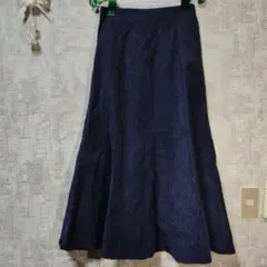 zootie ネイビー フレアスカートL ゴムウエスト　秋冬