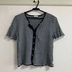 GU ストライプ 半袖カーディガン