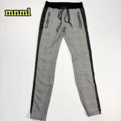 【極美品】mnml スキニーパンツ　ジョガーパンツ　チェック柄　S