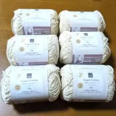 毛糸　NEWエンジェルコットン　6玉セット　アイボリー