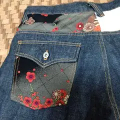 備中倉敷工房 倉 エターナル 赤耳 セルヴィッチ 和柄切替 デニムパンツ 